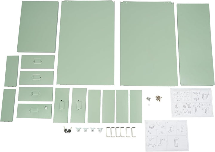 Rollcontainer mit 6 Schublade, Mobiler Aktenschrank, Metallschrank, Aktenschrank Abschliessbar mit S