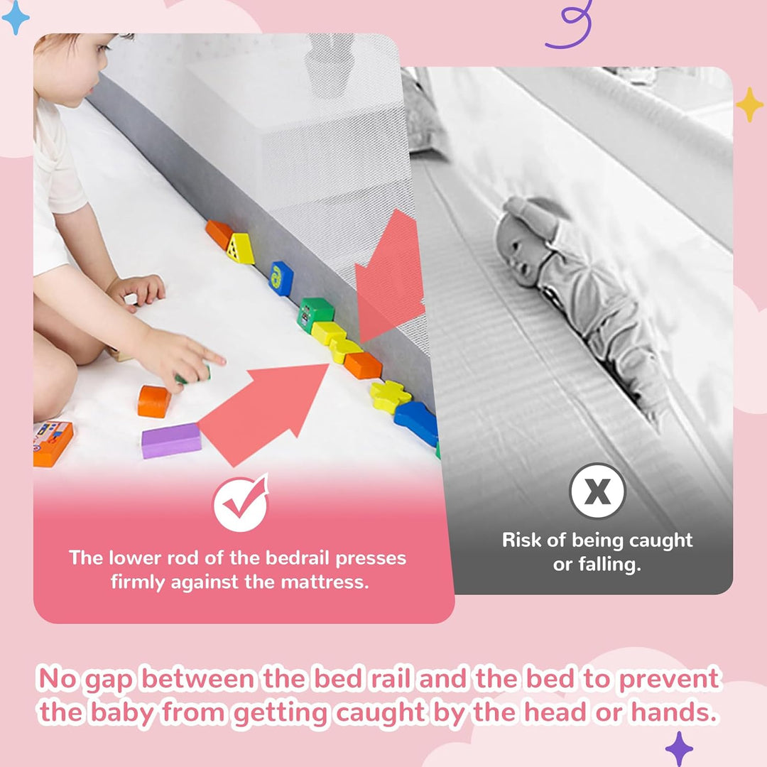 Rausfallschutz Bett 180cm, Bett Rausfallschutz Kinder, Bettgitter Bettschutzgitter Kinderbettgitter