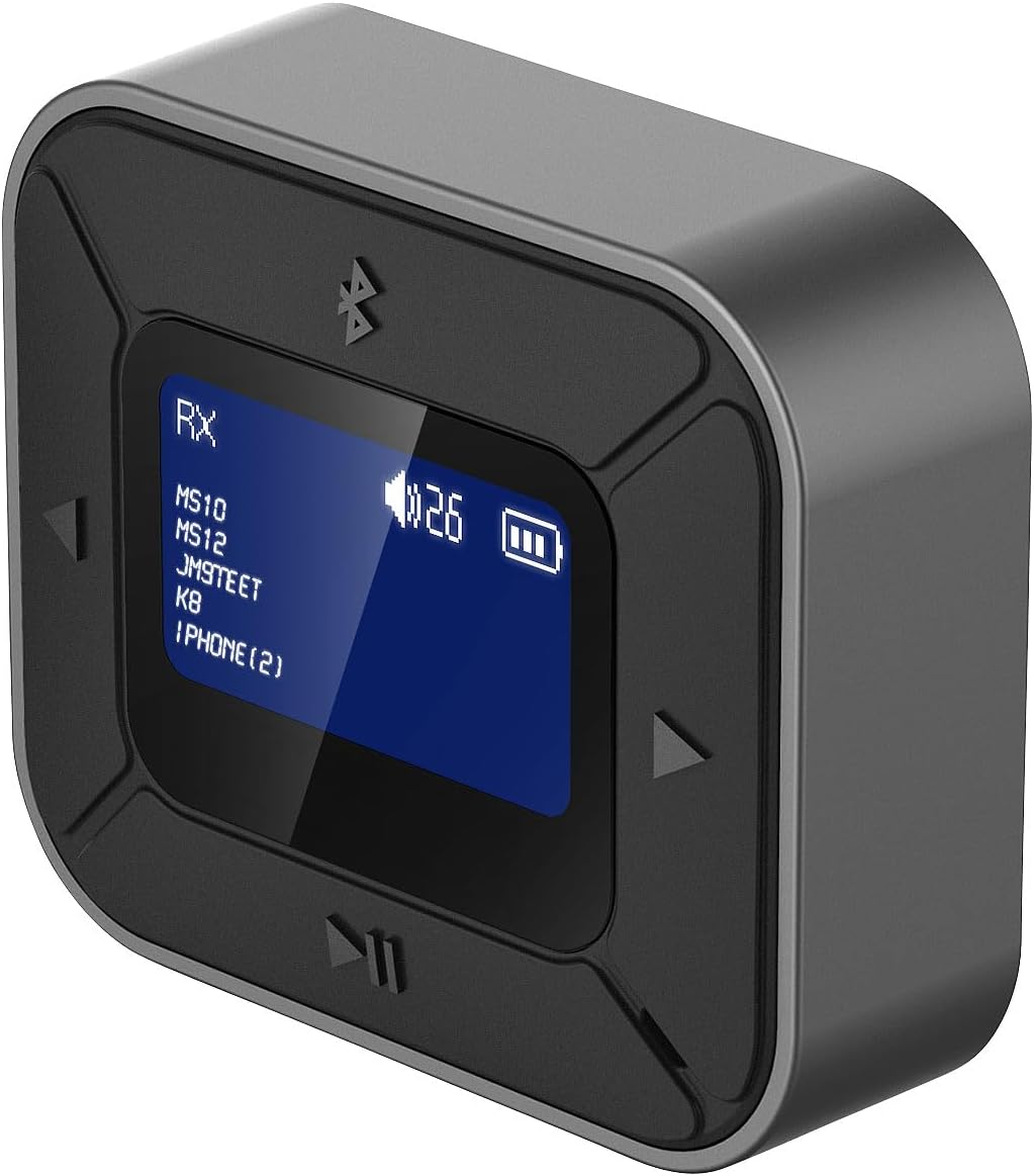 auvisio 4er-Set 2in1-Audio-Transmitter- & Receiver mit Bluetooth 5.3, Display