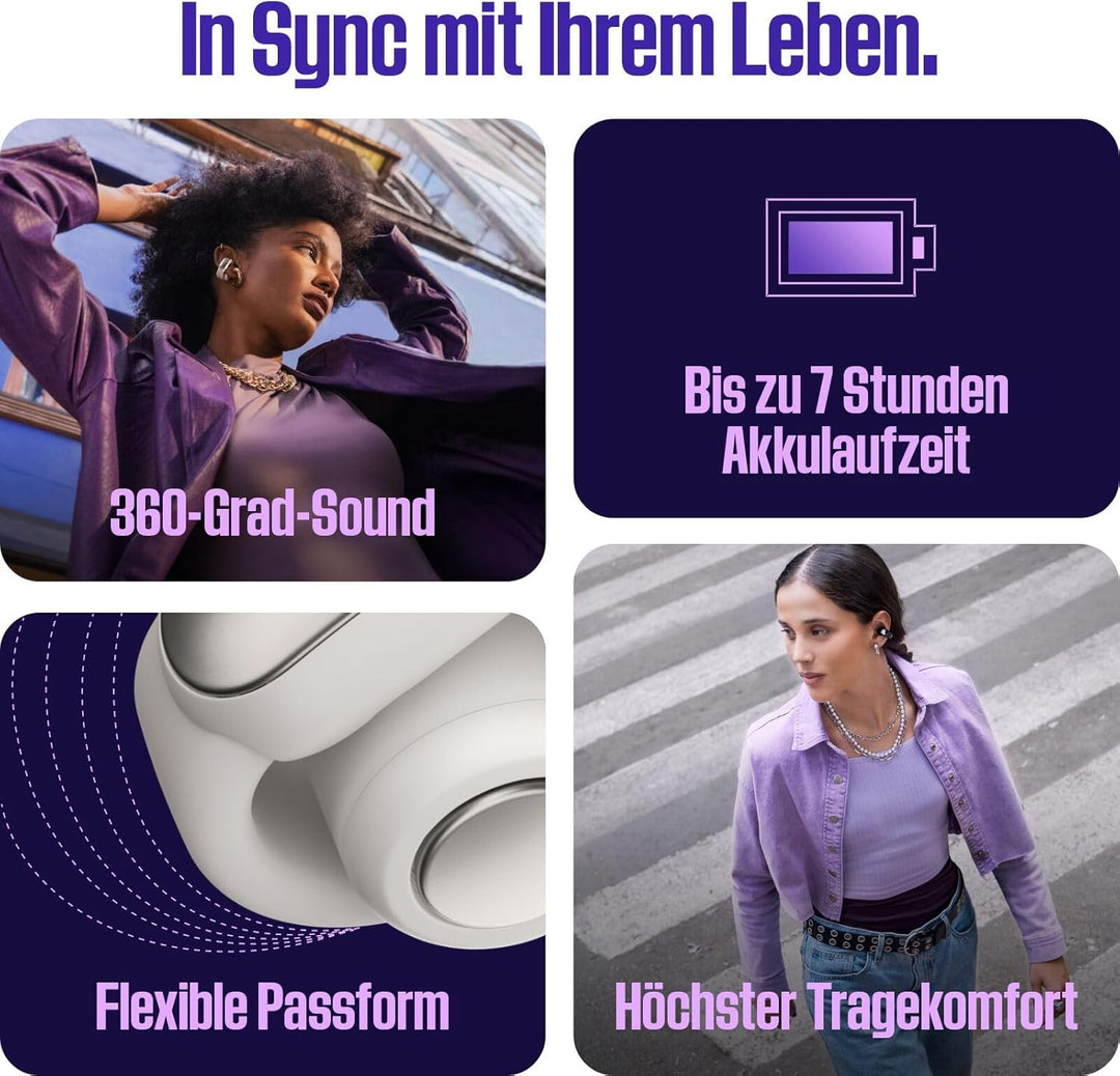 Bose Ultra Open Ear Earbuds mit OpenAudio-Technologie, Open Ear kabellose Earbuds, bis zu 48 Stunden