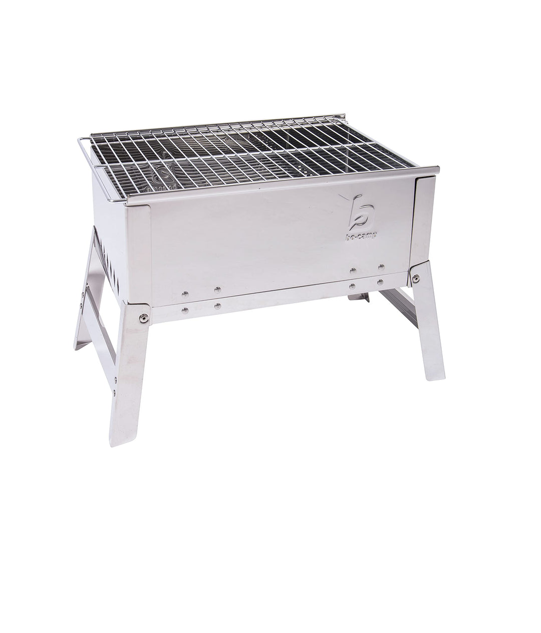 Bo-Camp Compact Deluxe Edelstahl Grill, Silber, 33 x 22,5 x 27,5 cm
