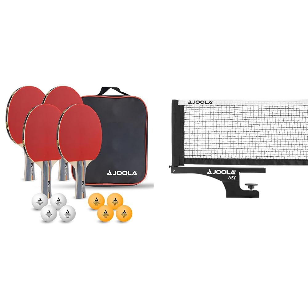 JOOLA Tischtennis-Set Team School Bundle mit Tischtennisnetz Mehrfarbig, Bundle mit Tischtennisnetz