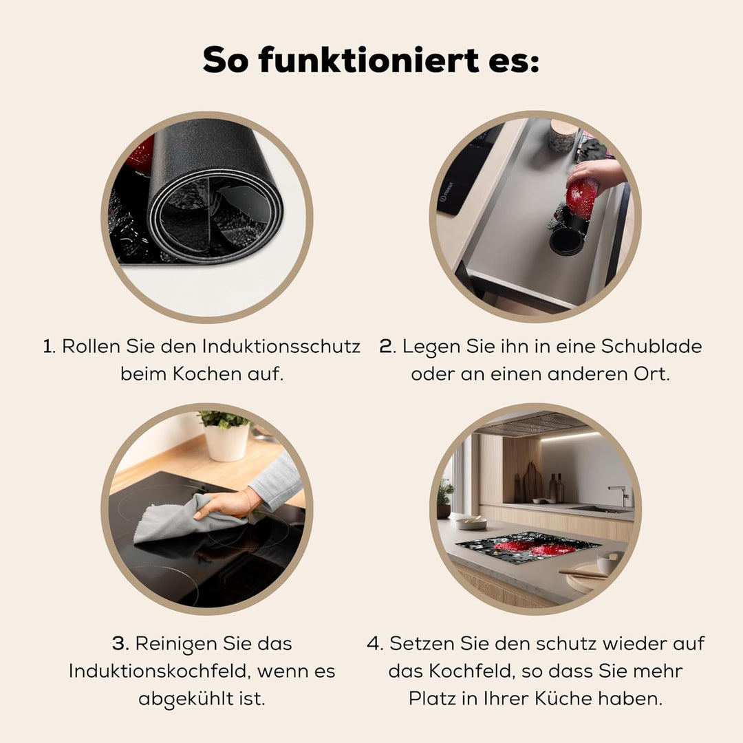 KitchenYeah© Herdabdeckplatte 59x51 cm Einteilig Herdabdeckung Abdeckplatte für Ceranfeld Abdeckung