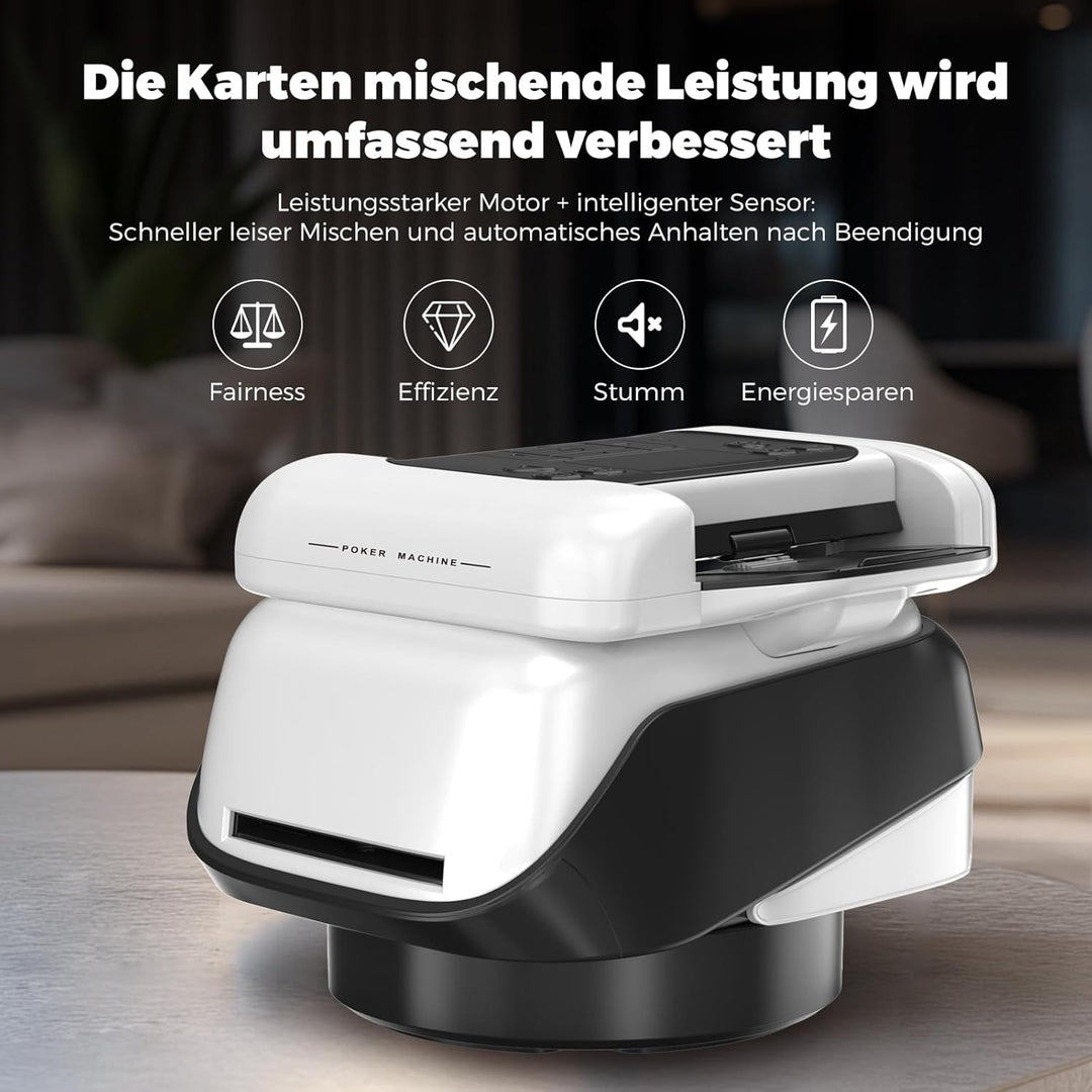 Automatischer Kartengeber &amp; Kartenmischer mit 360° Drehfunktion, anpassbarer Kartenzuteilung für bel