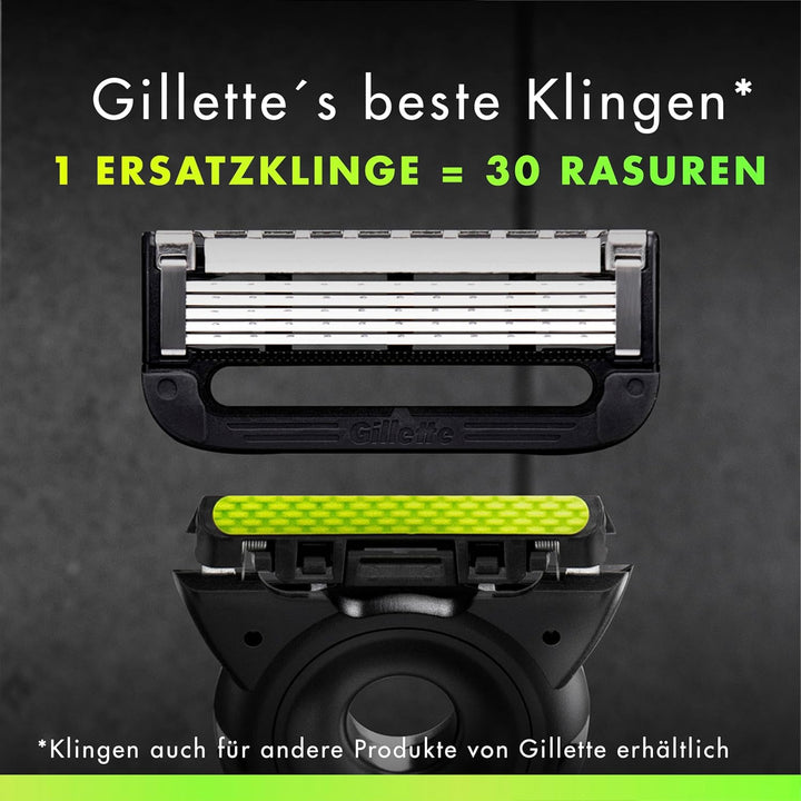 Gillette Labs Nassrasierer Herren, Rasierer mit Reinigungs-Element + 5 Rasierklingen, Valentinstag G