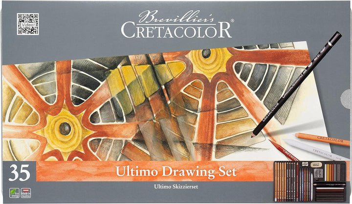 CRETACOLOR Ultimo Skizzierset mit 35 teilig, Weiss