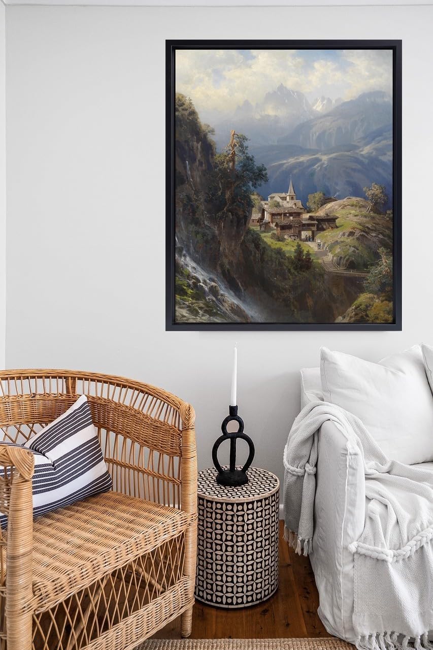 rahmengalerie24 Schattenfugenrahmen 90x120 cm schwarz matt für Leinwand Bilderrahmen Keilrahmen für
