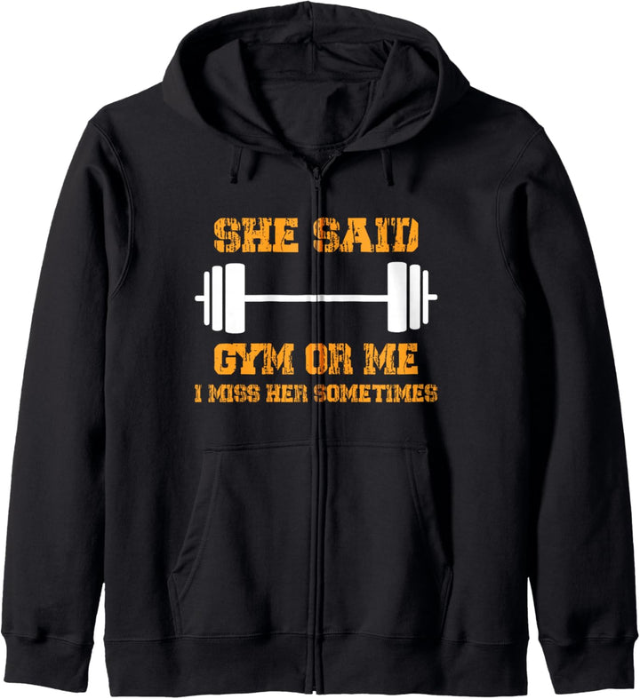 Sie sagte Gym oder ich vermisse ihr lustiges Bodybuilding Kapuzenjacke