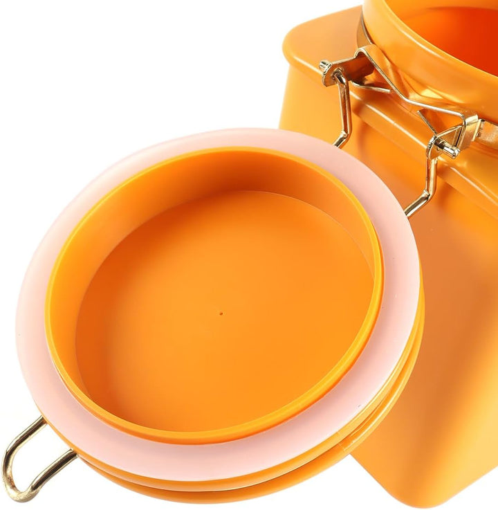 Ticha Luftdichte Kaffeedose mit Verriegelungsdeckel, stapelbares Aufbewahrungsglas für Bohnen, gemah