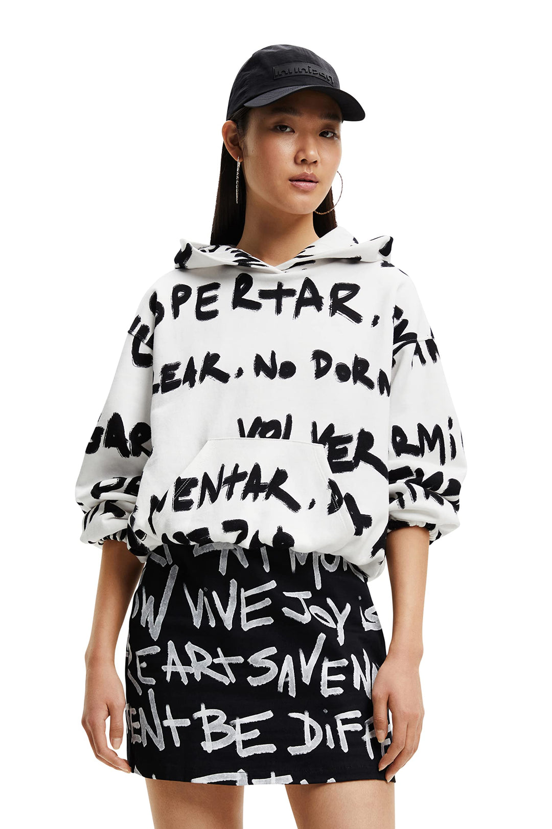 Desigual Damen Sweater S Weiss, S Weiß