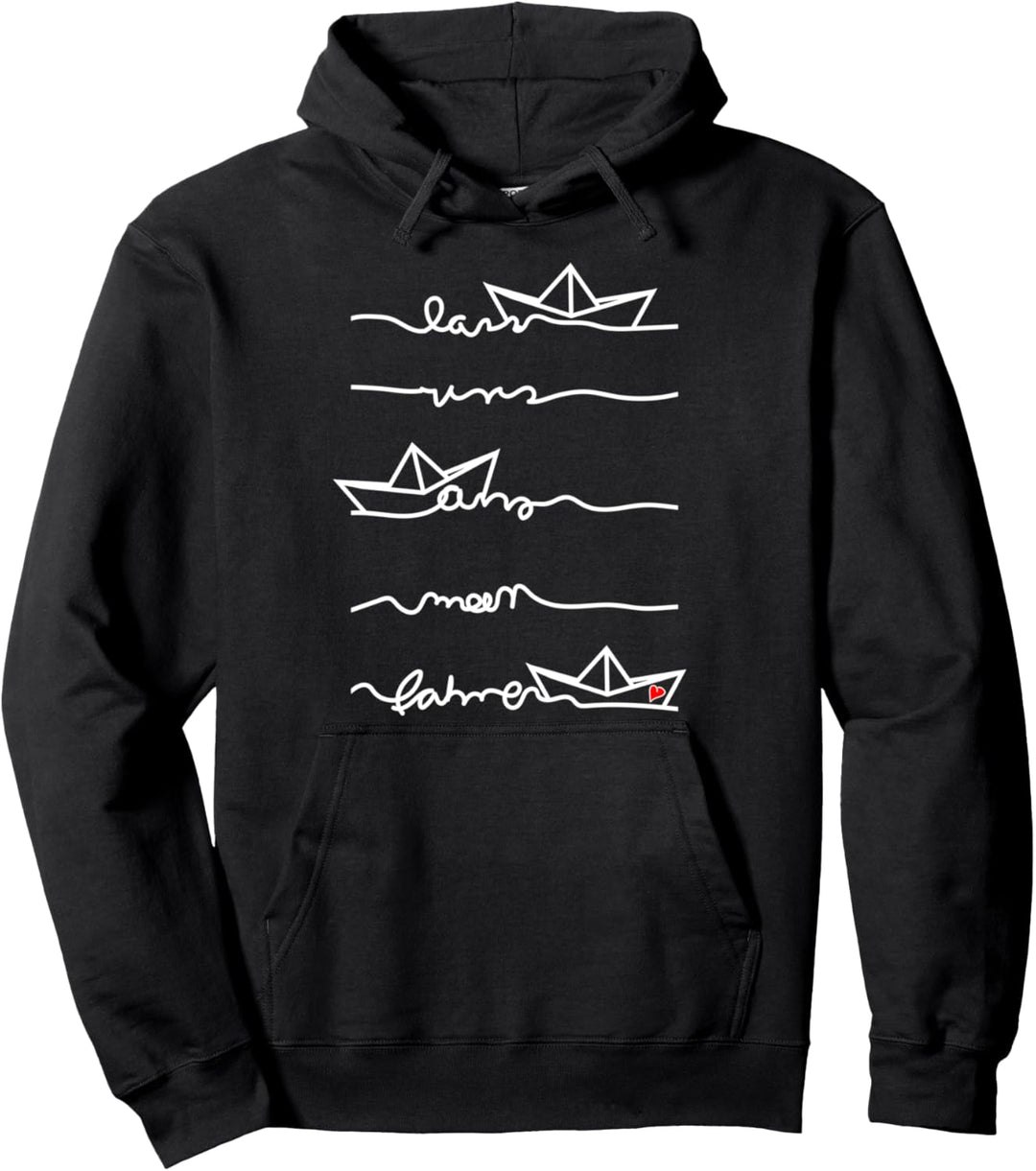Papierschiff Papierboot Urlaub Meer Reisen Pullover Hoodie
