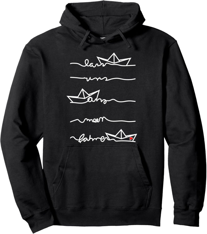 Papierschiff Papierboot Urlaub Meer Reisen Pullover Hoodie