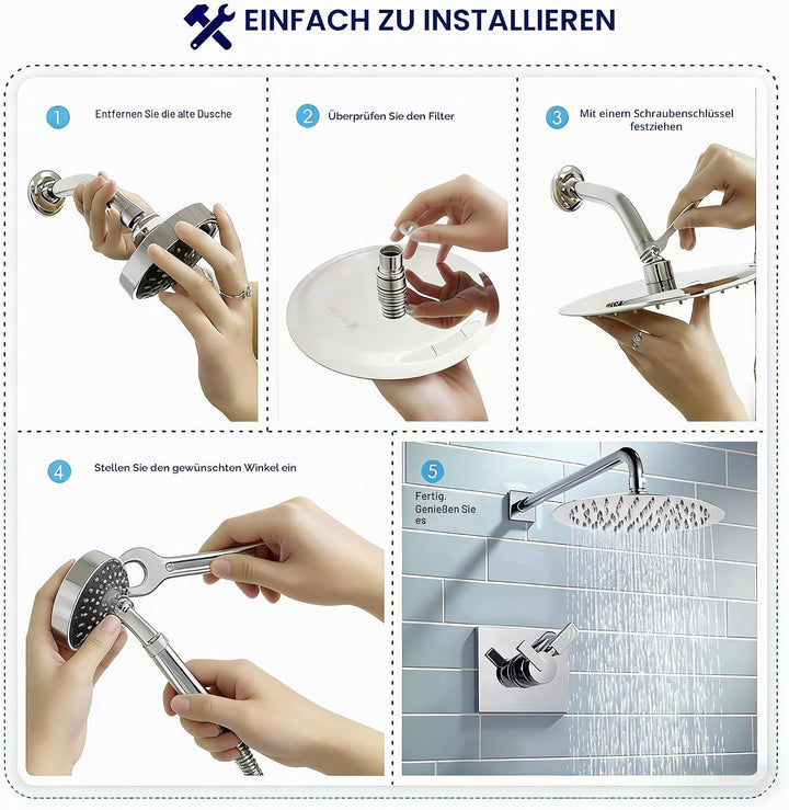 Artikelname: alcachofa de la Ducha Feste runde Duschköpfe aus Edelstahl 304, 10 Zoll ultradünne Dusc