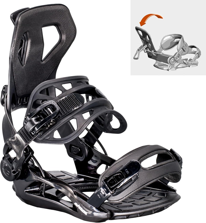 AIRTRACKS Snowboard Set Board Cubo Extra Wide Camber + Snowboard Bindung Master + Snowboardboots + S