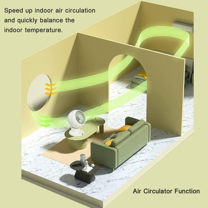 Leiser 3D-Oszillationstischventilator mit Fernbedienung, Timer, schwenkbar, 3 Geschwindigkeitsstufen