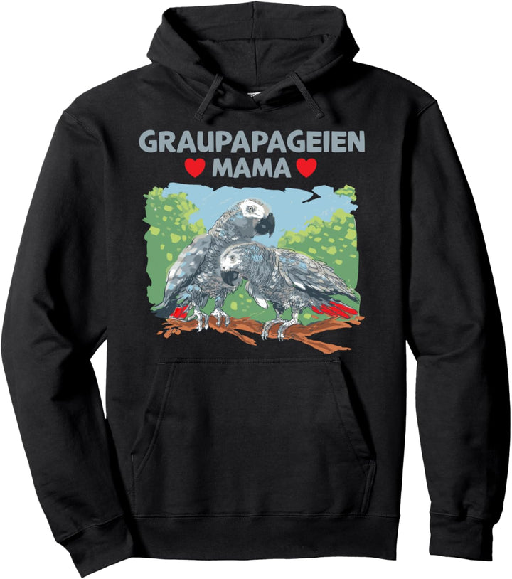 Graupapageien Mama Pullover Hoodie