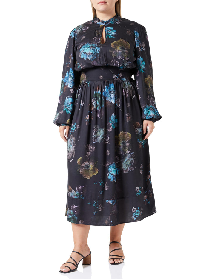Replay Damen Kleid L 010 Dark Brown/Multicolor, L 010 Dark Brown/Multicolor