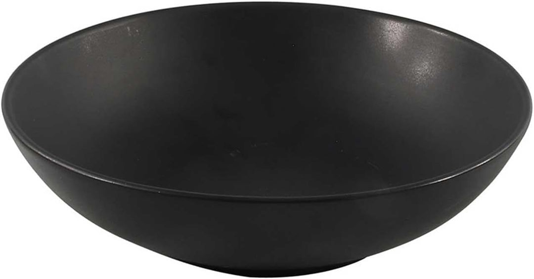 Suppenteller 4er Set Tiefteller Salatteller - Steingut - Schwarz Matt - Ø 20,5 cm