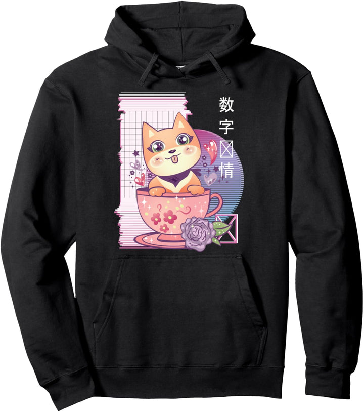 80s Japanese Cute Pastel Goth & Soft Grunge Kawaii Hund Pullover Hoodie