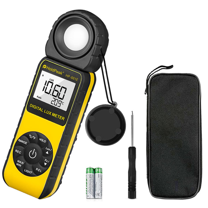 Belichtungsmesser, Digital Luxmeter Lichtmesser 300,000 Lux 881E, Lichtmessung Photometer Meter, mit