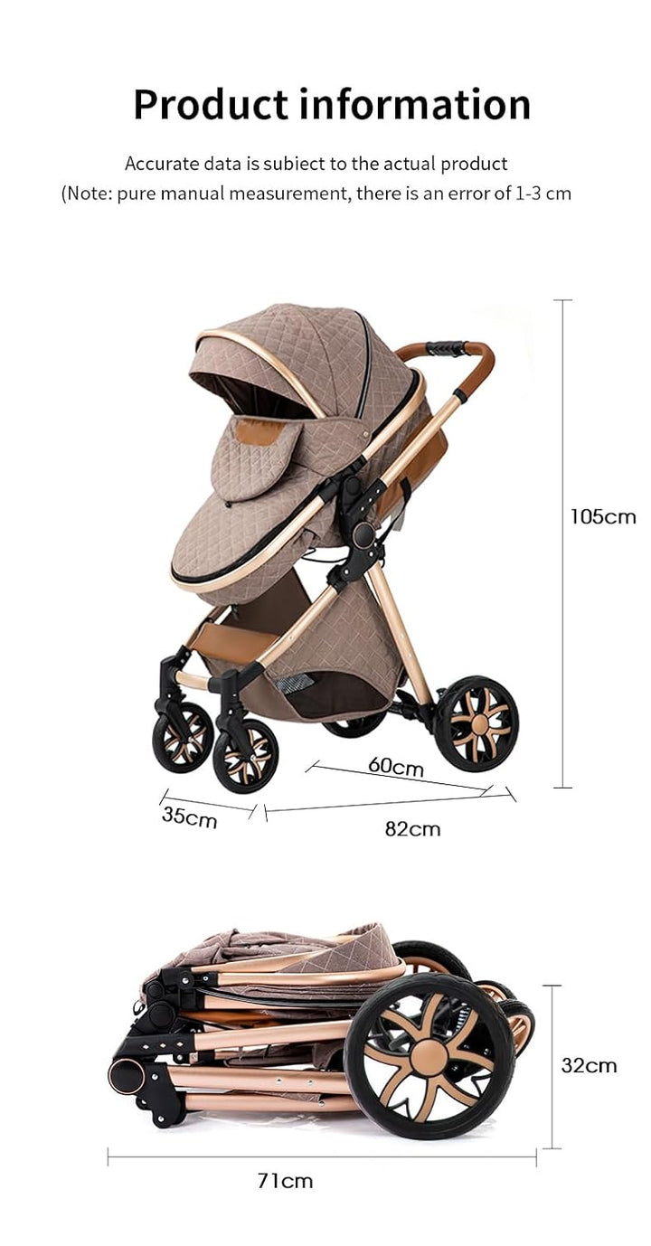 YAZOCO kinderwagen 3 in 1,Kombikinderwagen reisesysteme mit tragbar Wickeltasche Moskitonetz Regensc
