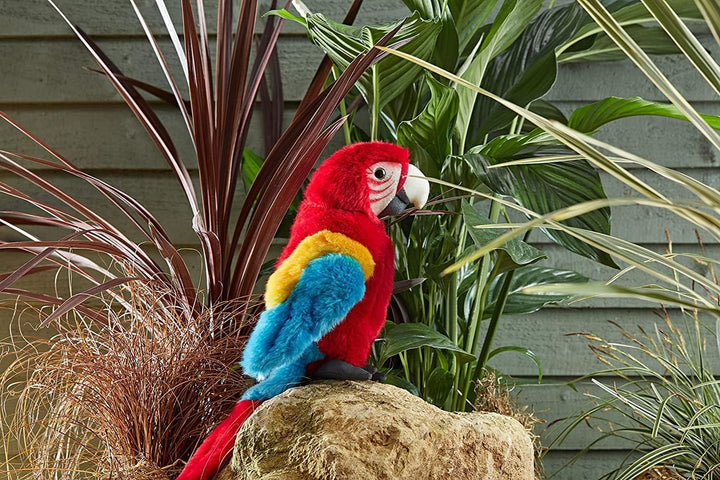 Living Nature Plüsch-Vögel mit Faktenanhänger Ara (24 cm), Ara (24 cm)