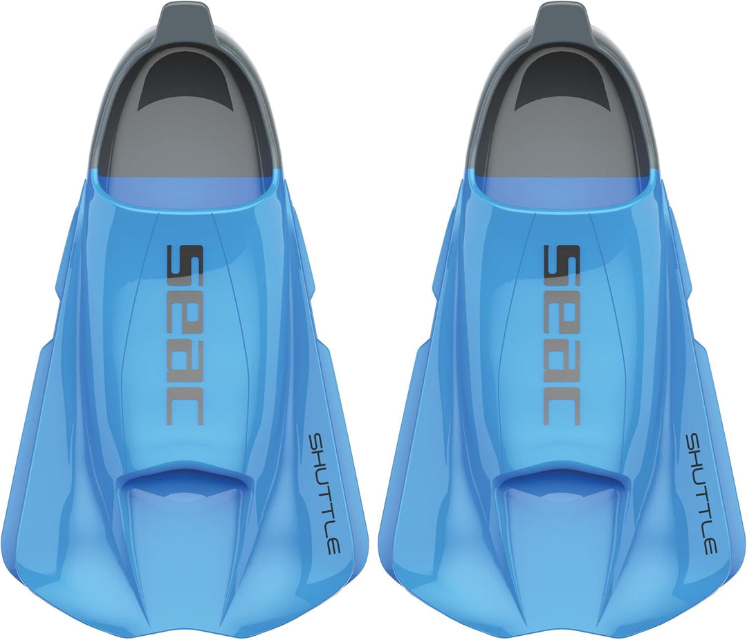 SEAC Shuttle Flex 100% Silikon Kurze Schwimmflossen 42/43 hell blau, 42/43 hell blau