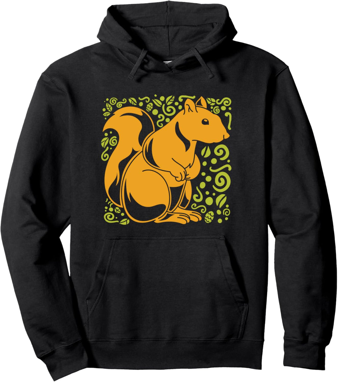 Wald Tier Waldbewohner Tierfreund Tiermotiv Eichhörnchen Pullover Hoodie
