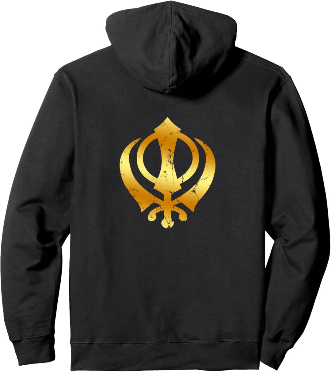 Khanda Sikh Symbol Chakkar Kirpans Chakra Sikhismus Pullover Hoodie