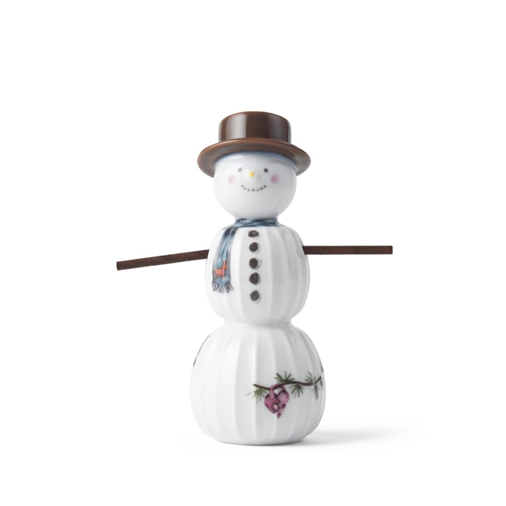 Kähler Hammershøi Christmas Schneemann – Porzellan Dekofigur, Handbemalt, 11,5 cm, Weihnachtsdekorat