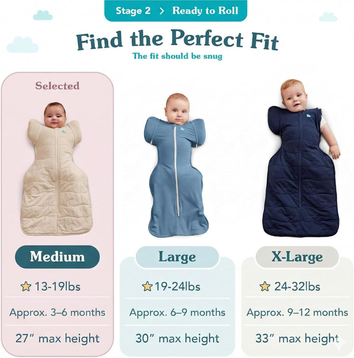Love To Dream Swaddle Up Übergangssack Bamboo Lite, grauer Punkt, eng anliegende Passform, abnehmbar