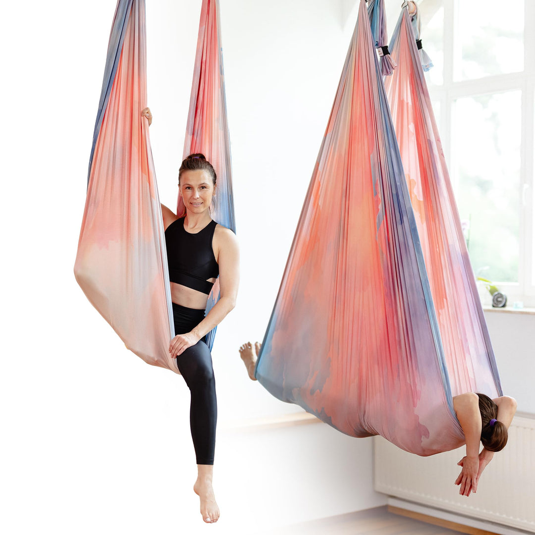Yosana Hängematte | Komplettset inkl. Befestigung | TÜV geprüft | Nylon Tuch 5m x 2,6m Bunte Wolken