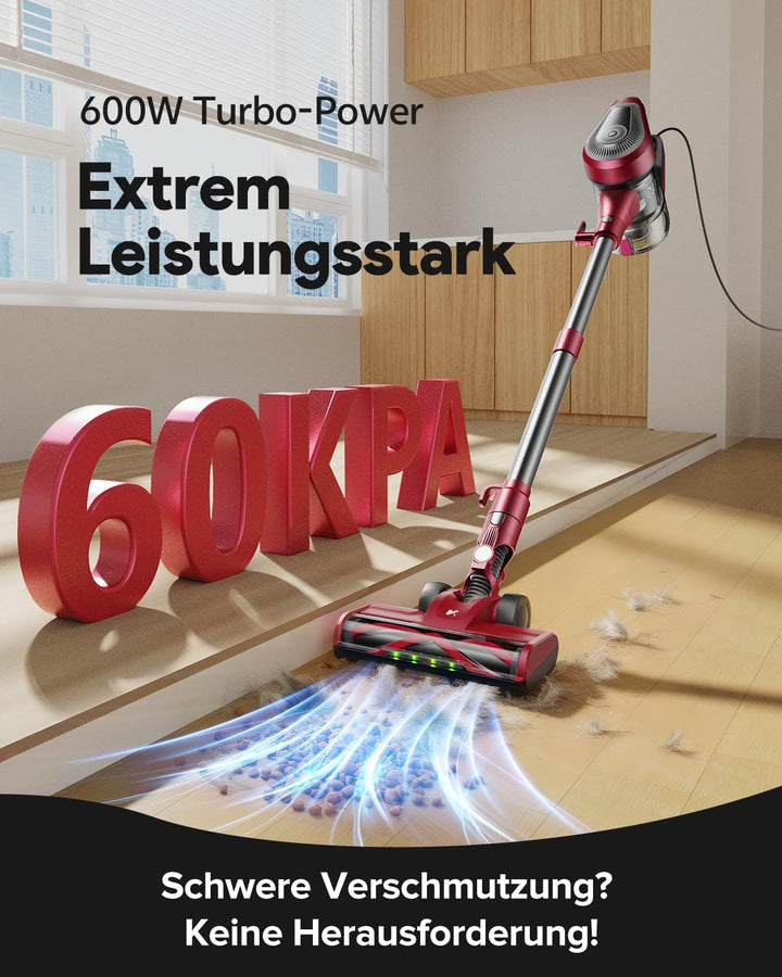 Vexilar C8 6-in-1 Staubsauger, 60KPa Staubsauger mit Kabel, 600W Vacuum Cleaner, 7M Handstaubsauger,