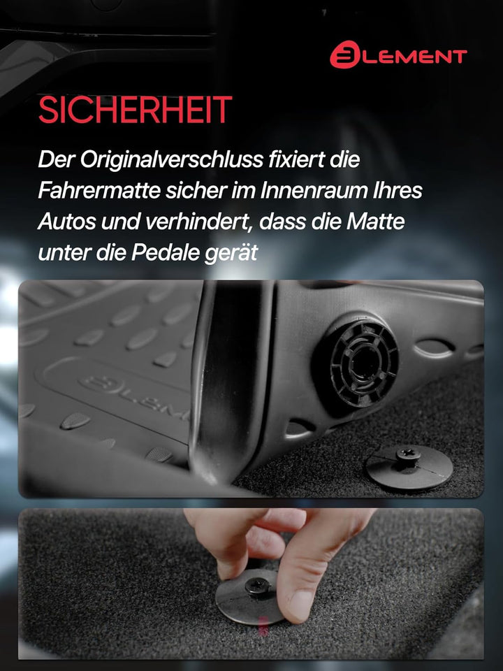 Element Passgenaue Premium Antirutsch Gummi Fussmatten - OPEL Mokka, SUV