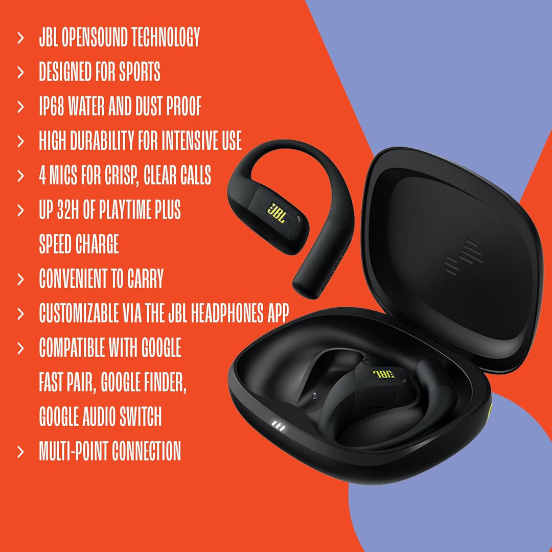 JBL Endurance Zone kabellose Open-Ear Sport-Kopfhörer mit Ohrbügel-Design, JBL OpenSound-Technologie