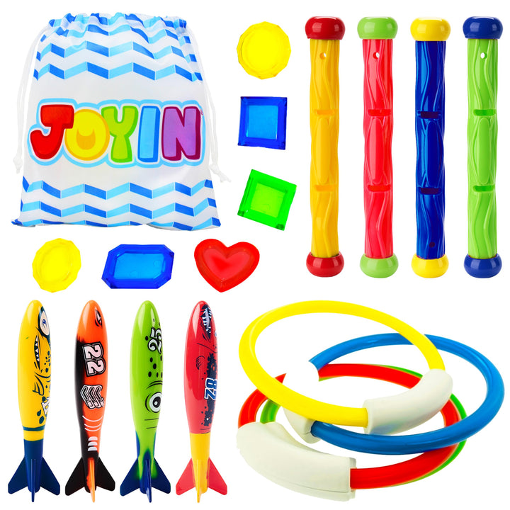 JOYIN 18 Stücke Tauchspielzeug Unterwasser Tauchen Diving Set, Tauchen Spielzeug für Kinder, Schwimm
