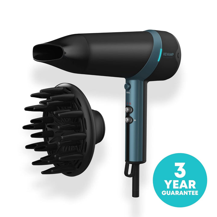 REVAMP Progloss Haartrockner Ionen 2300W - Leichter, tragbarer Föhn mit Glättungsdüse und Volumenauf