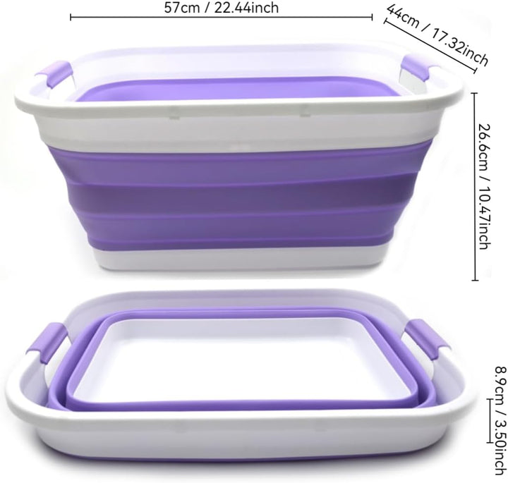 SAMMART 41L Collapsible Plastic Laundry Basket - Foldable Pop Up Storage Container/Organizer - Porta