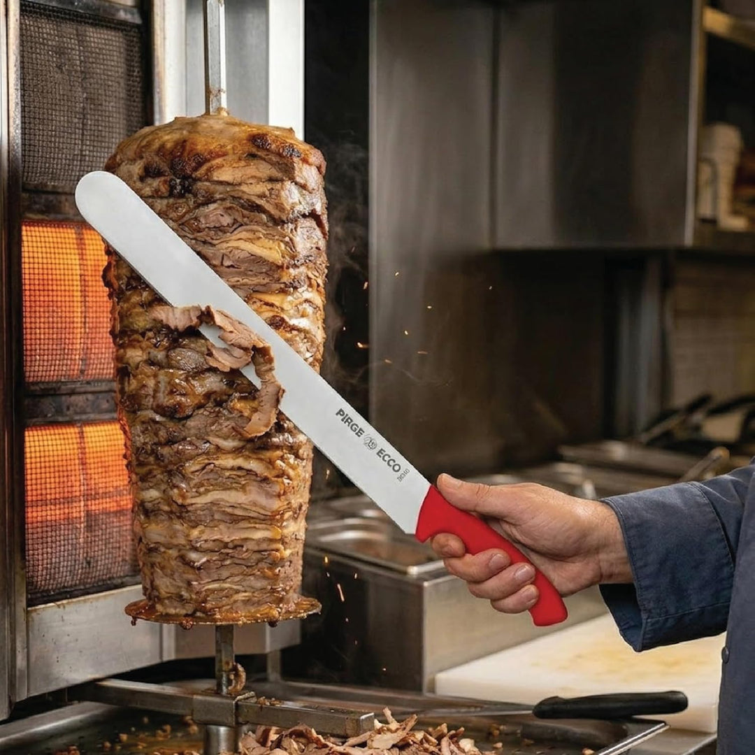 Pirge Ecco Dönermesser 55 cm Rot - Aufschnittmesser - Schärfstes Döner Langmesser - Schneidemesser -
