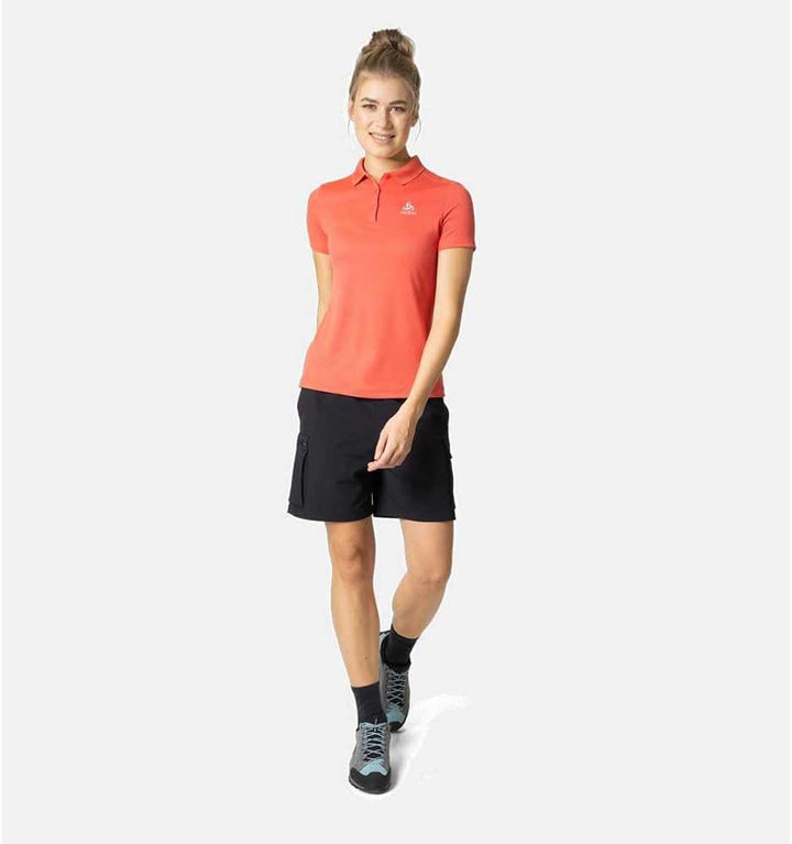 Odlo Damen F-Dry Kurzarm Polo Shirt L Cayenne, L Cayenne