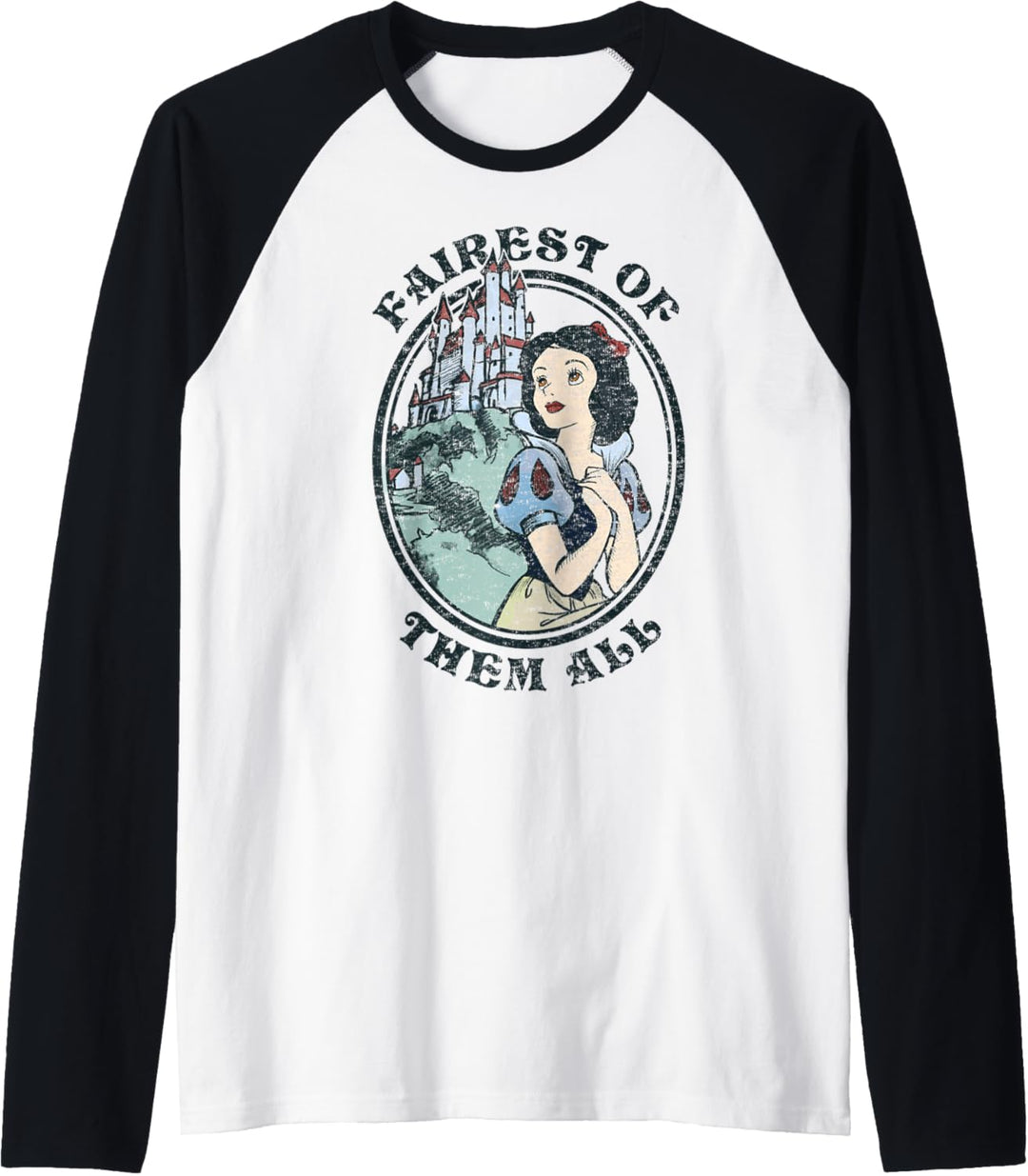 Disney Snow White Fairest Of Them All Vintage Portrait Raglan
