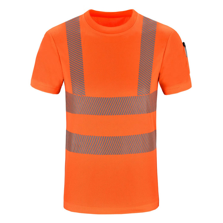 AYKRM Unisex Warn T-shirt T-Shirt L Orange-de-new, L Orange-de-new