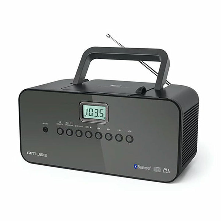 Muse M-22 BT tragbares UKW/ MW-Radio mit CD-Spieler, Bluetooth, schwarz, schwarz