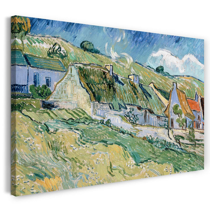 Printed Paintings Leinwand (80x60cm): Vincent Van Gogh - Strohgedeckte Landhäuser (1890) 80x60 cm, 8