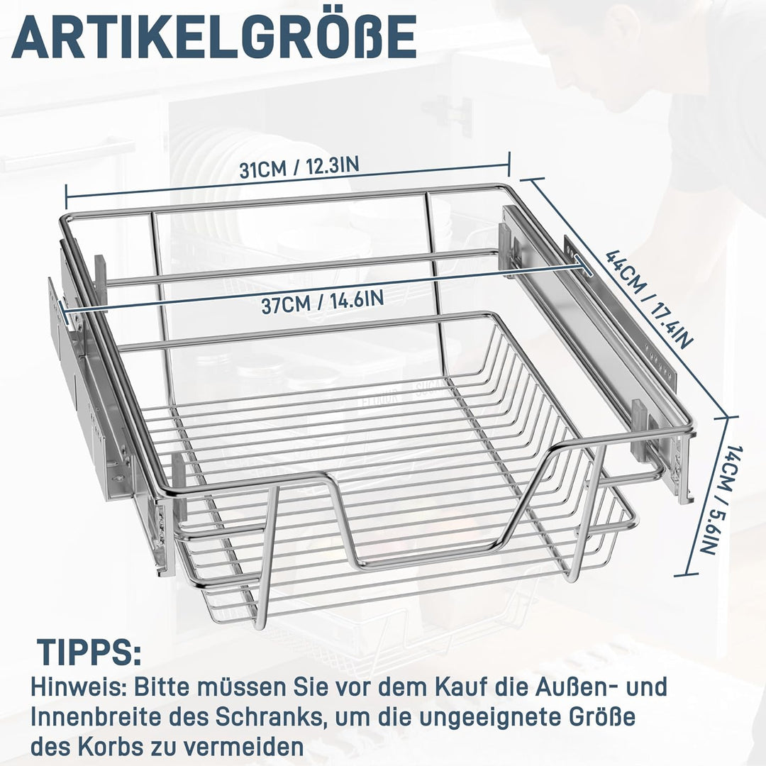4 Stück Küchenschublade Küchen Regal Teleskopschublade Schlafzimmerschublade Schrankauszug Organizer