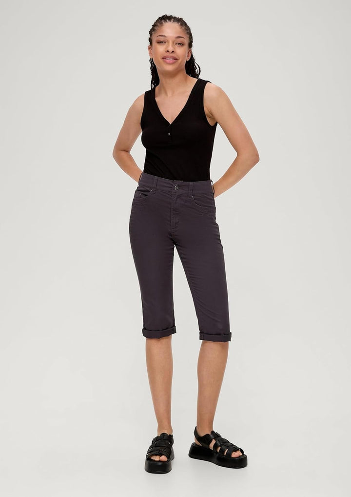 s.Oliver Damen Capri, Slim Fit 32 Grau, 32 Grau