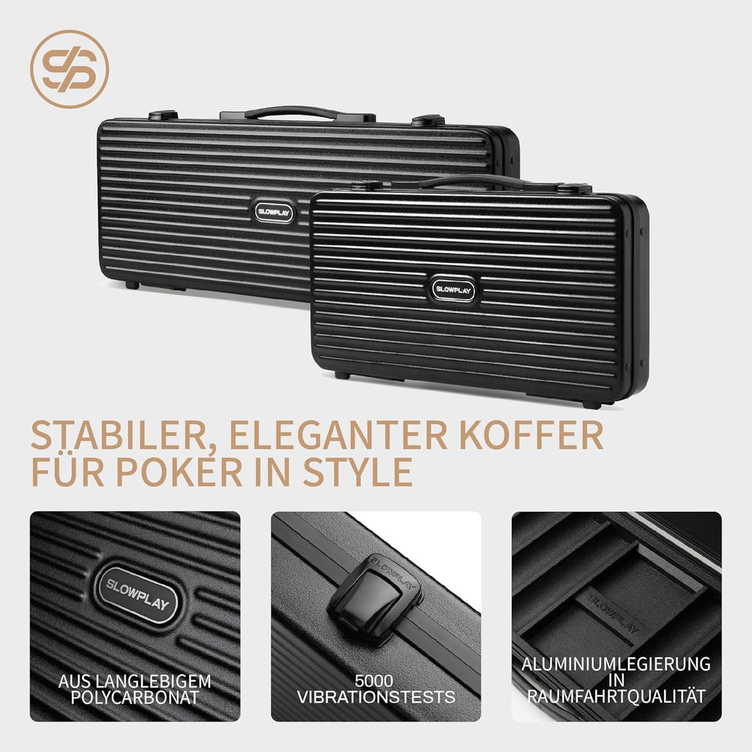 SLOWPLAY Nash Pokerset, 300 Keramik Pokerchips ohne Werte | Profi pokerchips hochwertige, 10g | inkl