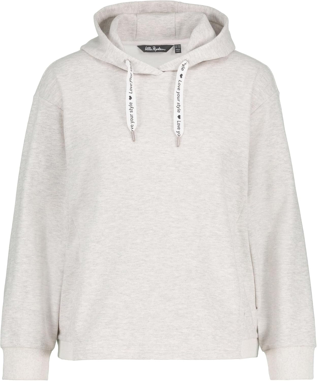 Ulla Popken Damen Melange, Oversized Sweatshirt 42-44 Hellgrau Mélange, 42-44 Hellgrau Mélange