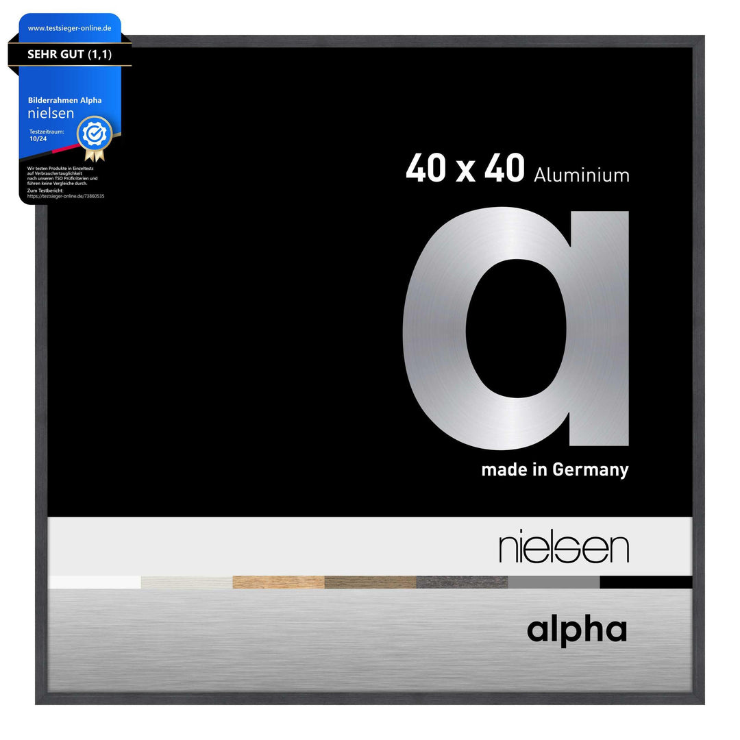 nielsen Aluminium Bilderrahmen Alpha, 40x40 cm, Grau Grau 40 x 40 cm, Grau 40 x 40 cm