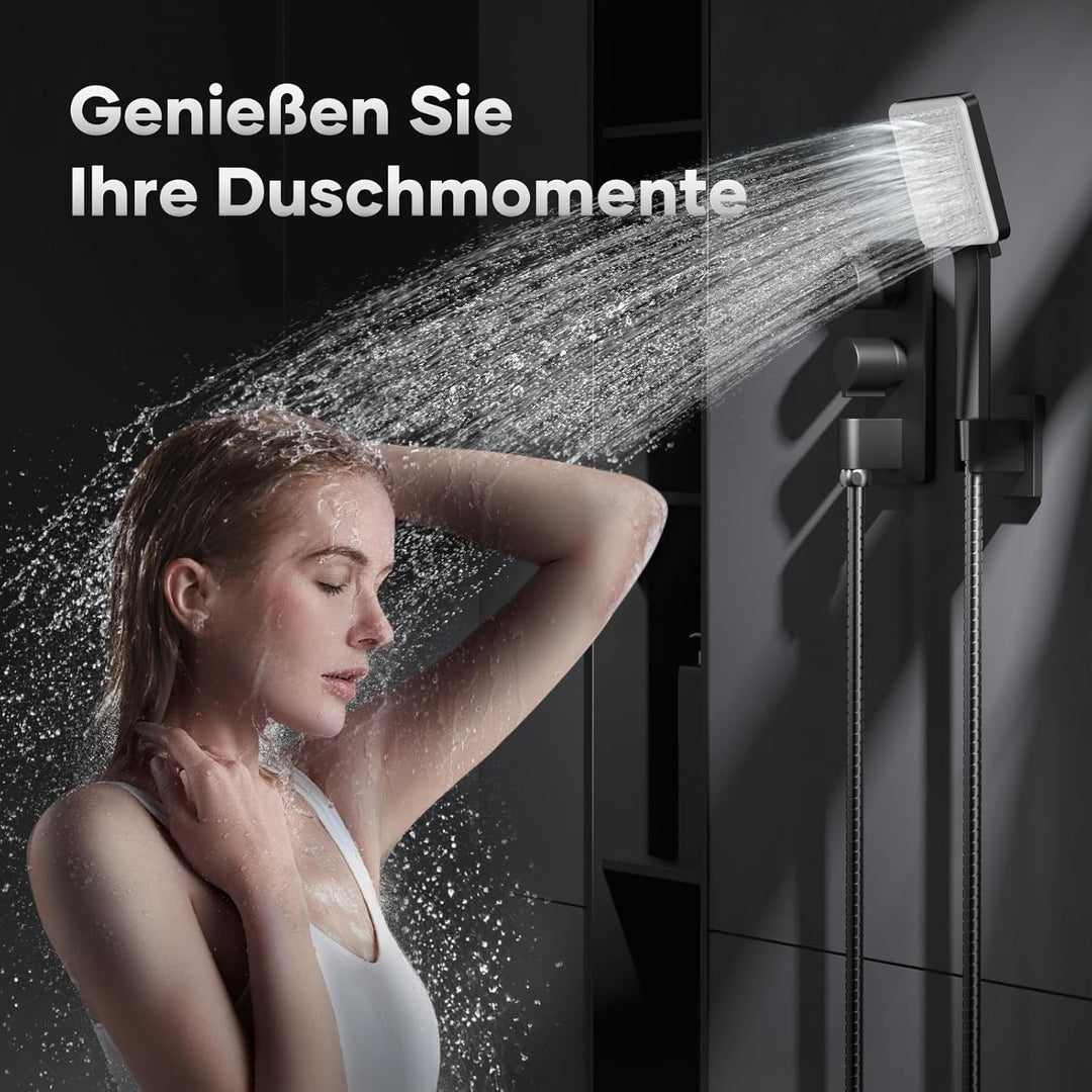 VOXON Duschkopf mit Schlauch 1.6 M, Handbrause Duschkopf Gross, Duschkopf Wassersparend Hochdruck, E